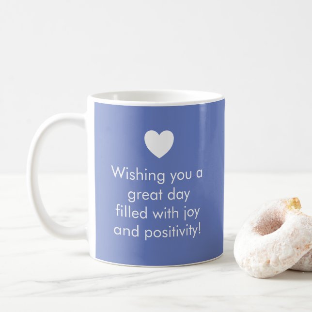 Trend Color Jewel Blue - Name / Positivität Tasse (Mit Donut)