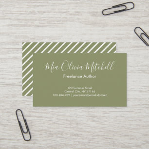 Trend Color Reed Green Minimalistisch Business Car Visitenkarte