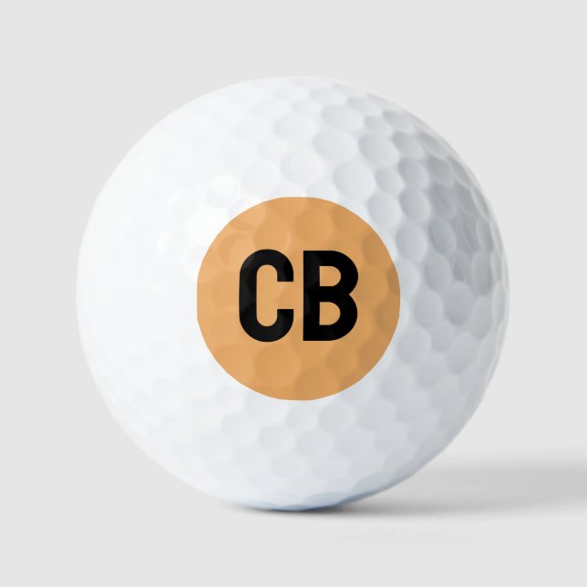 Trend Color Soft Orange Monogram Golfbälle (Vorderseite)