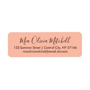 Trend Color Soft Peach Elegant Étiquettes de adres