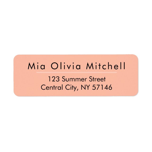 Trend Color Soft Peach - Moderne Adressenmarken (Vorne)