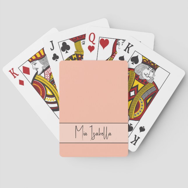 Trend Color Soft Peach Name Playing Cards Spielkarten (Rückseite)