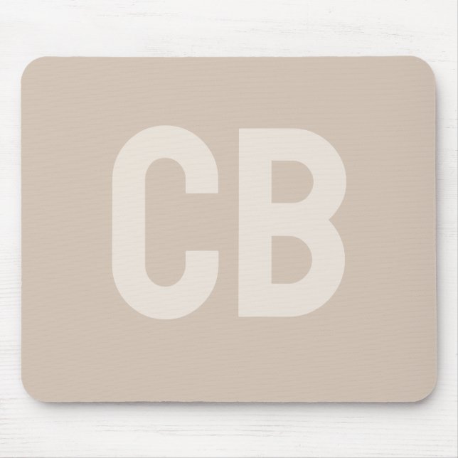 Trend Color Soft Taupe Monogram Mousepad (Vorne)
