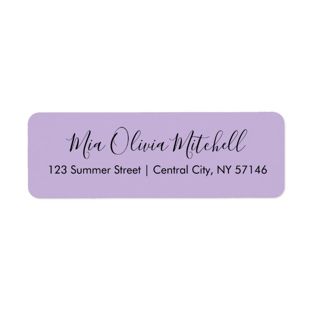 Trend Color Soft Violet Elegante Adressetiketten (Vorne)