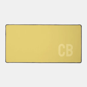Trend Color Soft Yellow Monogram Desk Mat Schreibtischunterlage