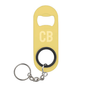 Trend Color Soft Yellow Monogram Edelstahl Mini Flaschenöffner