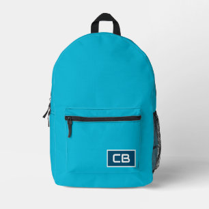 Trend Color Vivid Cyan Monogramm gedruckter Rucksa Bedruckter Rucksack