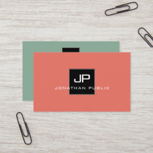 Trend Colors Monogram Moderne elegante Vorlage Visitenkarte