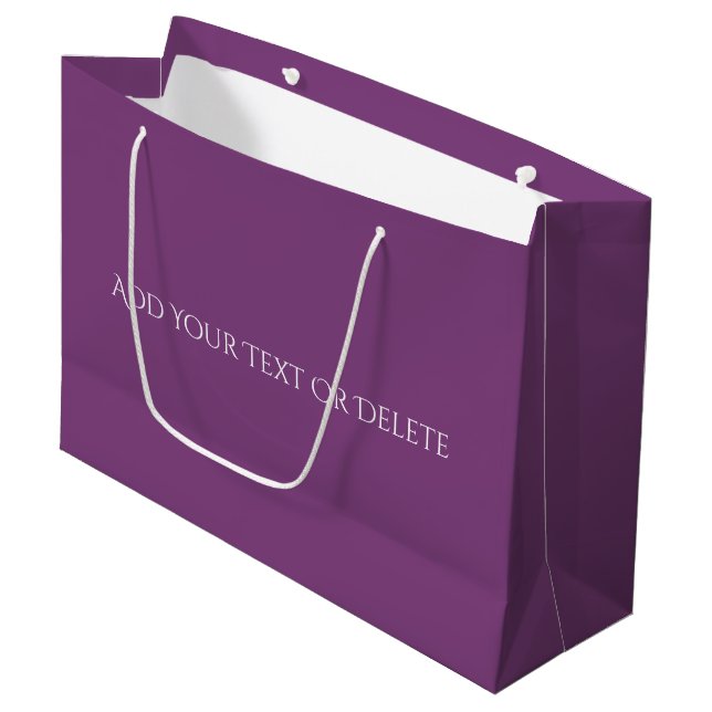 Trend Colors - Plum Lila Color - Solid Große Geschenktüte (Vorderseite Schrägansicht)