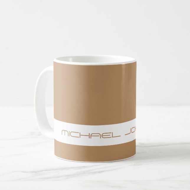 Trend Couleur Chaud Beige - Futuristic Name Mug (Devant gauche)