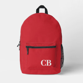 Trend-Farbdruckaufdruck Rot-Monogramm-Druckauflage Bedruckter Rucksack