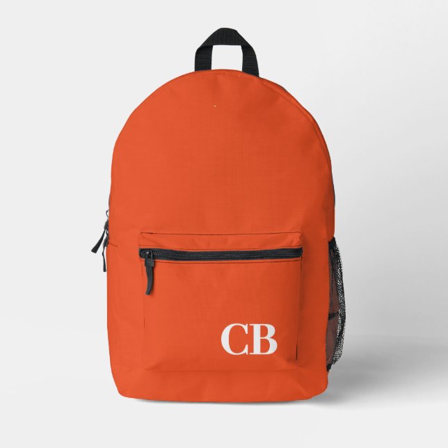 Trend Farbe - flammrote, monogramm gedruckte Rücks Bedruckter Rucksack (Vorderseite)