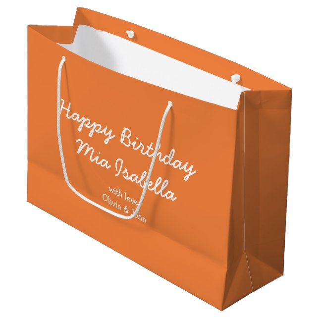 Trend Farbe Frische Mandarine Anpassbare Geschenkt Große Geschenktüte (Vorderseite Schrägansicht)