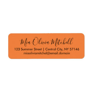 Trend Farbe Frische Mandarine Elegante Adressetike