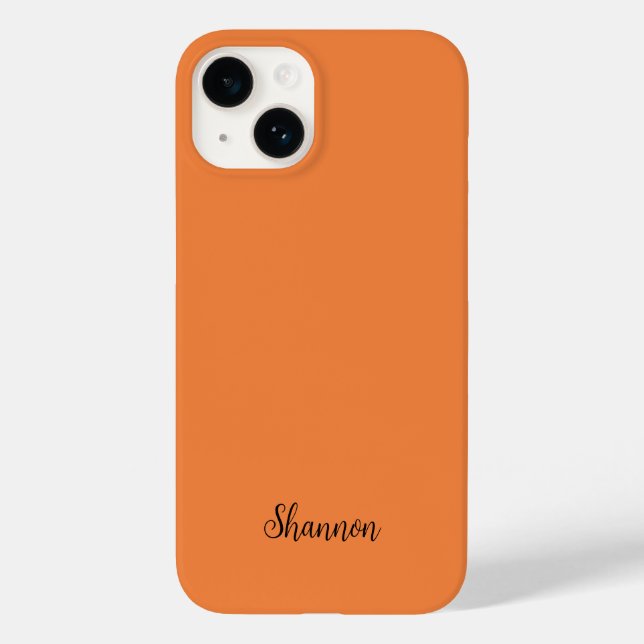Trend Farbe Frische Mandarine Minimalistisch Case-Mate iPhone 14 Hülle (Rückseite)