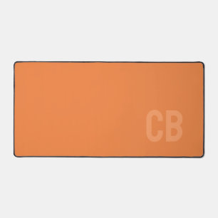 Trend Farbe Frische Mandarine Monogramm Schreibmat Schreibtischunterlage