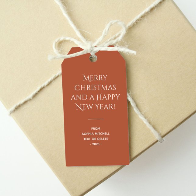 Trend Farbe gebrannt Kupfer Minimalistisch Geschenkanhänger (Mockup 1 Burnt Copper)