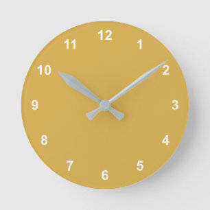 Trend Farbe Gelbe Rundschloss mit Zahlen Runde Wanduhr