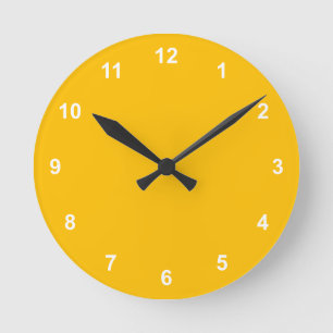 Trend Farbe - Gelbgelbe runde Uhrennummern Wanduhr