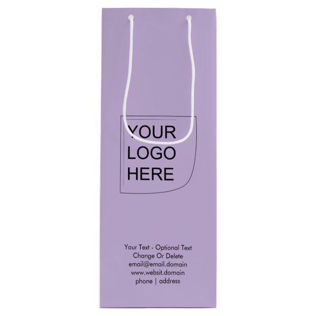 Trend Farbe - Geschenktüte für weiche violette Wei Weinflaschen (Vorderseite)
