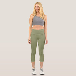 Trend Farbe Grün Hochwaisted Capris