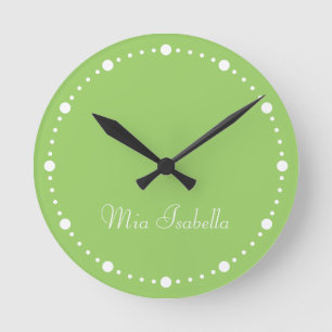 Trend Farbe Kiwi grüne weiße Punkte Name Uhr Uhr
