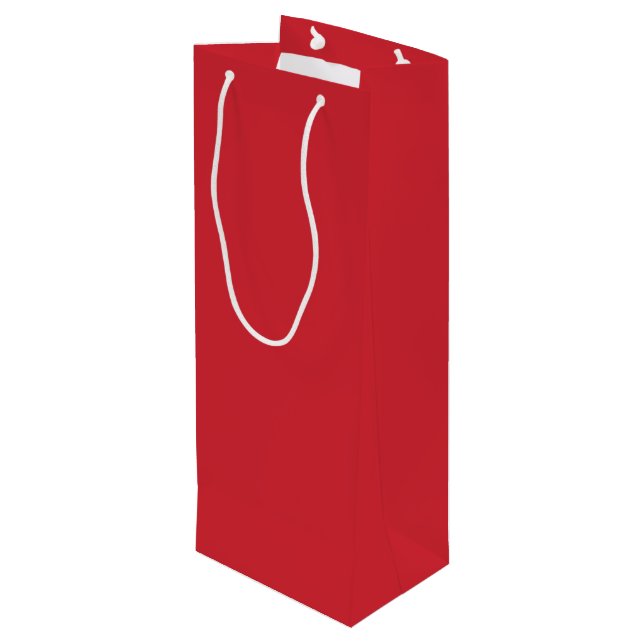 Trend Farbe - Lebhafter Rotwein-Geschenkbeutel Geschenktüte Für Weinflaschen (Rückseite Schrägansicht)