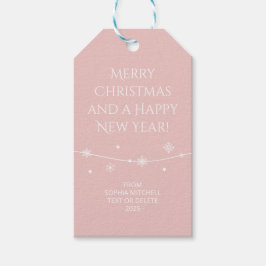 Trend Farbe - Light Pink Snowflake Geschenktasten Geschenkanhänger
