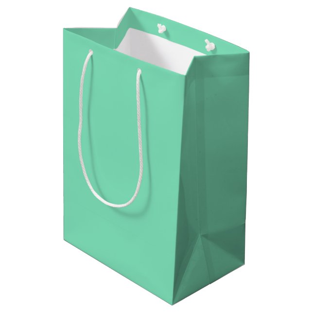 Trend Farbe - Mini-Grün-Medium-Geschenktasche Mittlere Geschenktüte (Rückseite Schrägansicht)