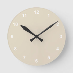 Trend Farbe natürlich Beige Runduhr mit Zahlen Runde Wanduhr