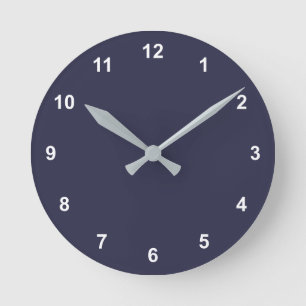 Trend Farbe - Navy Blue Round Clock mit Zahlen Runde Wanduhr