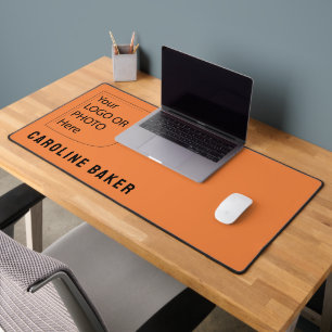 Trend Farbe Neue Mandarine Logo-Desktop-Karte Schreibtischunterlage