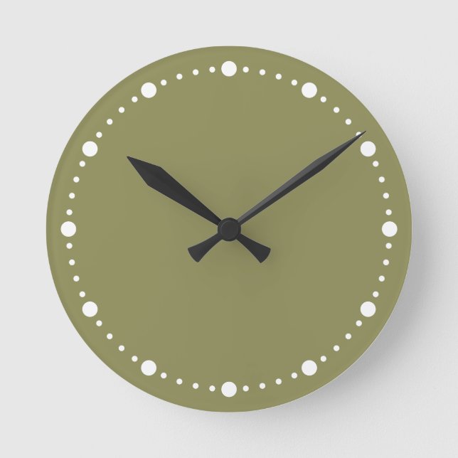 Trend Farbe - Olive Green & White Docking Uhr (Vorderseite)