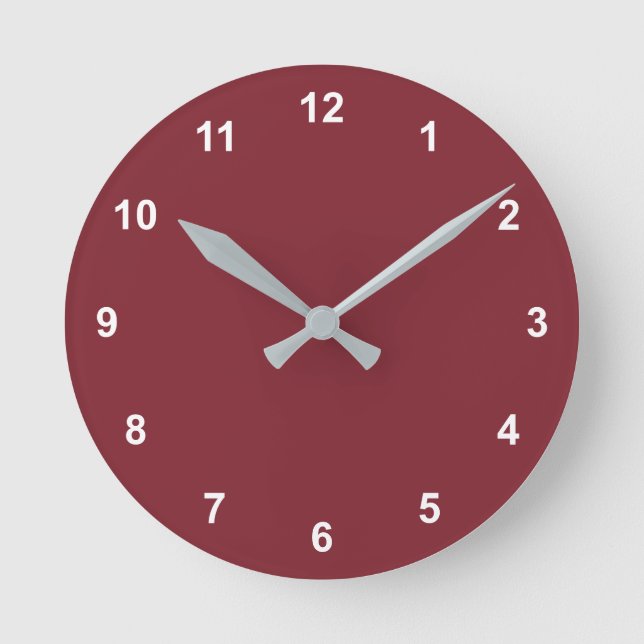 Trend Farbe - Rote Uhr mit Zahlen (Vorderseite)