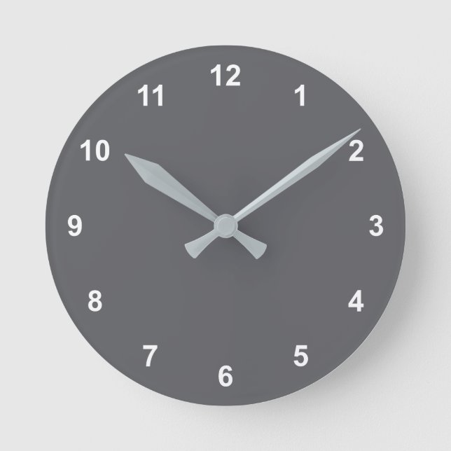 Trend Farbe - Schiefergraue Uhr mit Zahlen (Vorderseite)