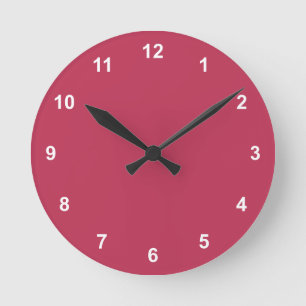 Trend Farbe - Vibrierende Magenta-Runduchennummern Runde Wanduhr