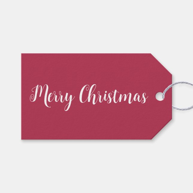 Trend Farbe warm Rosa Minimalistisch Geschenkanhänger (Vorderseite (Horizontal))