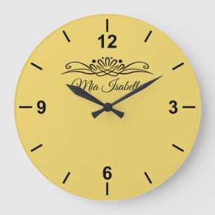 Trend Farbe weich gelb große Wand-Uhr Wanduhr