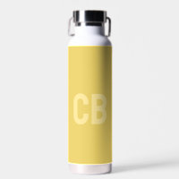Trend Farbe Weich gelbe Monogramm Wasser Flasche