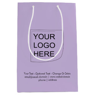 Trend Farbe - Weiche Violette Mittlere Logo-Gesche Geschenktüte