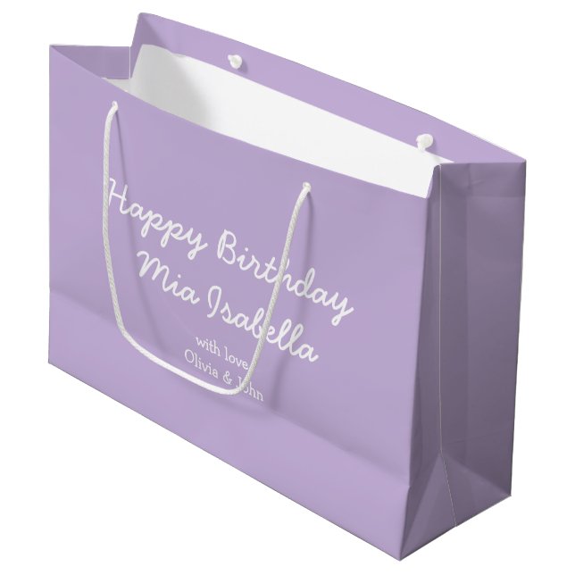 Trend Farbe - Weichviolett - Maßgeschneiderte Gesc Große Geschenktüte (Vorderseite Schrägansicht)