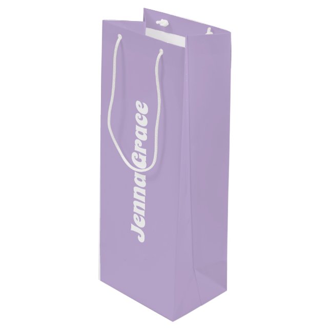Trend Farbe - Weichweiche Violette Weinbeutel Geschenktüte Für Weinflaschen (Vorderseite Schrägansicht)