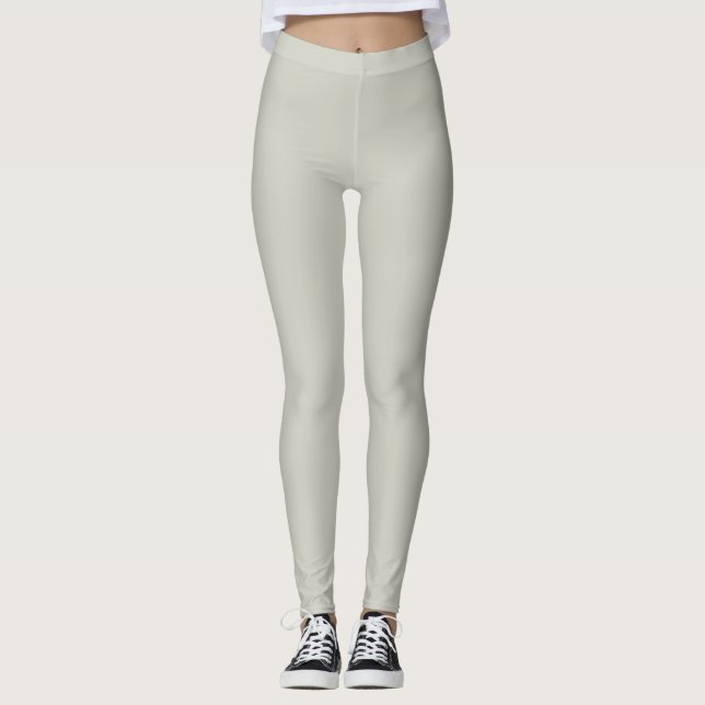 Trend-Farblicht Silber Grau Solid Leggings (Vorderseite)
