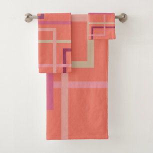 Trend färbt Pantone 2019 rosa und lila Quadrate Badhandtuch Set