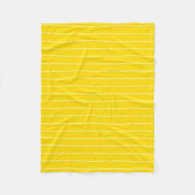Trend-Farbvorlage Gelbes Weiß Streifen elegant Fleecedecke (Vorderseite)