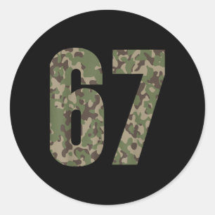 Trend Gen Alpha Six Seven 6 7 Meme Cam Multi Ca Runder Aufkleber