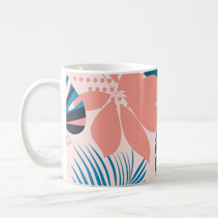 Trend glänzend nahtlos mit farbenfrohen Tropen Kaffeetasse