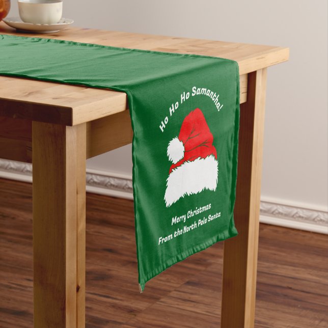 Trend Green Red Santa Hat Christmas Kurzer Tischläufer (Beispiel)