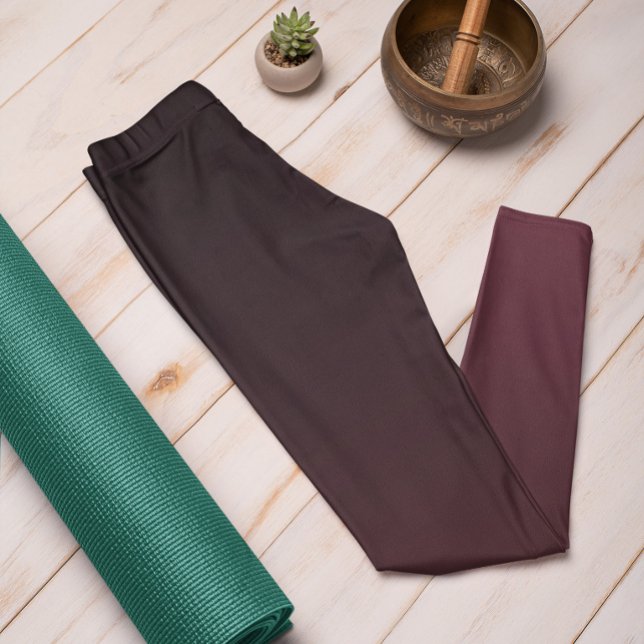 Trend Herbst Roter Wein Ombre Leggings (Mockup 1 Dark Red Wine)