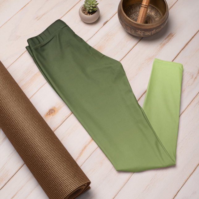 Trend im Herbst Farbe Frühling Grün Ombre Leggings (Mockup 1 Spring Green)